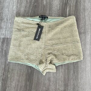 Prettylittlething crochet mini shorts